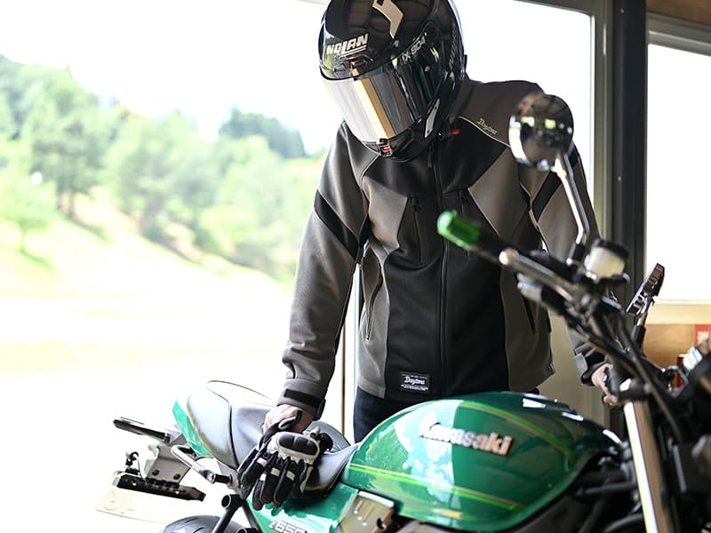 バイクと服装の確認